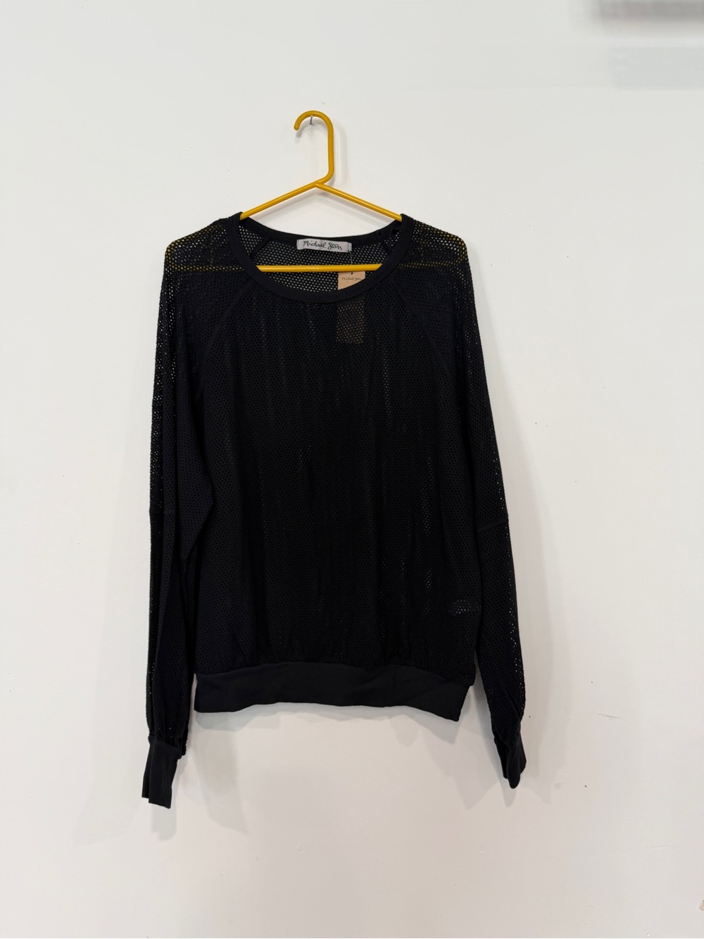 Michael Stars Black Mesh open neck Crew Sweater